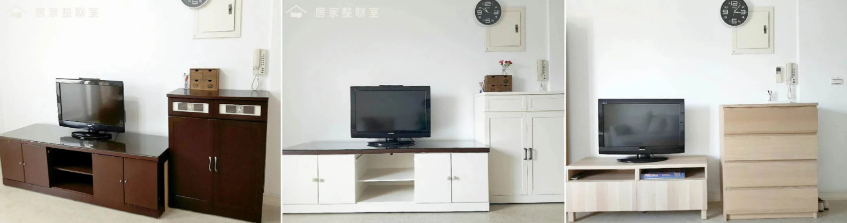 家庭主婦執行斷捨離的日常|電視櫃三種風格